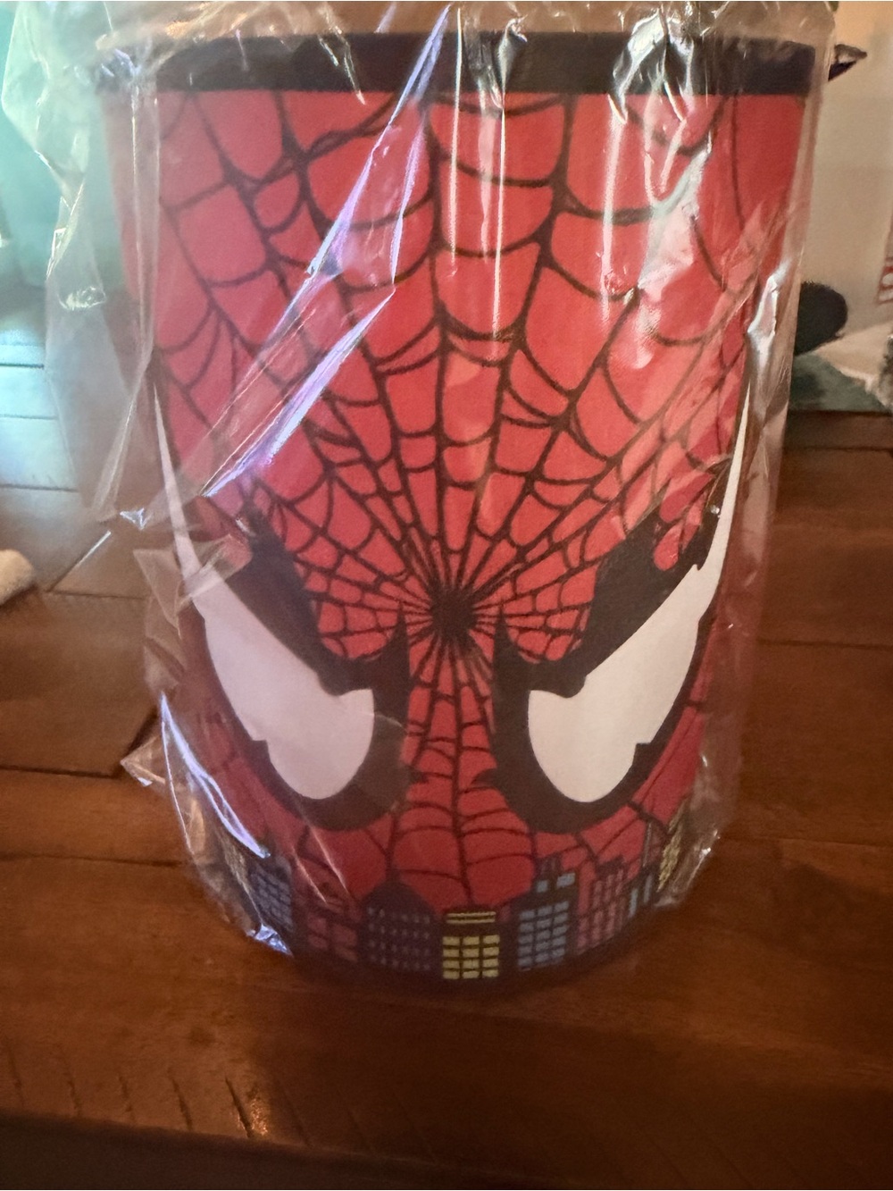 Spider-Man Themed Red & Black Decorative Bedside Lamp